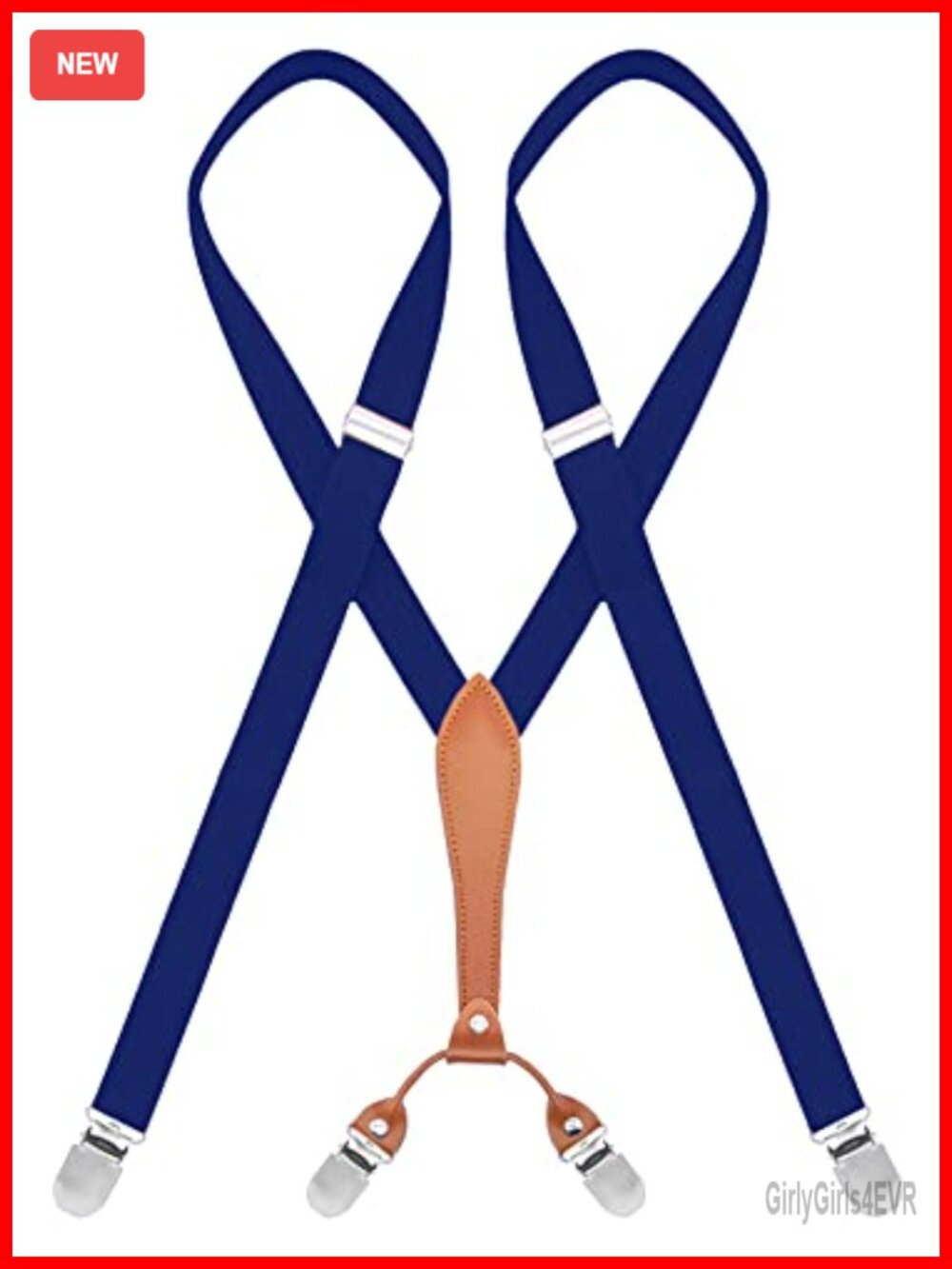 Elastic Suspenders Thin Y Back 4 Clip Skinny